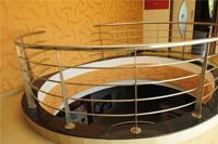 Roof-Canopy<br/>Truss-Rectangle tubes 5X2 inches<br/>Sheet-Polycarbonate<br/>Railings-SS Oval balustrades<br/>Gutter- Boxed Gal aluminium Plain sheet